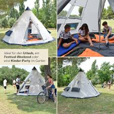 Skandika Tipi 6-Persoons Campingtent met Ingepaste Bodem en Muggennet